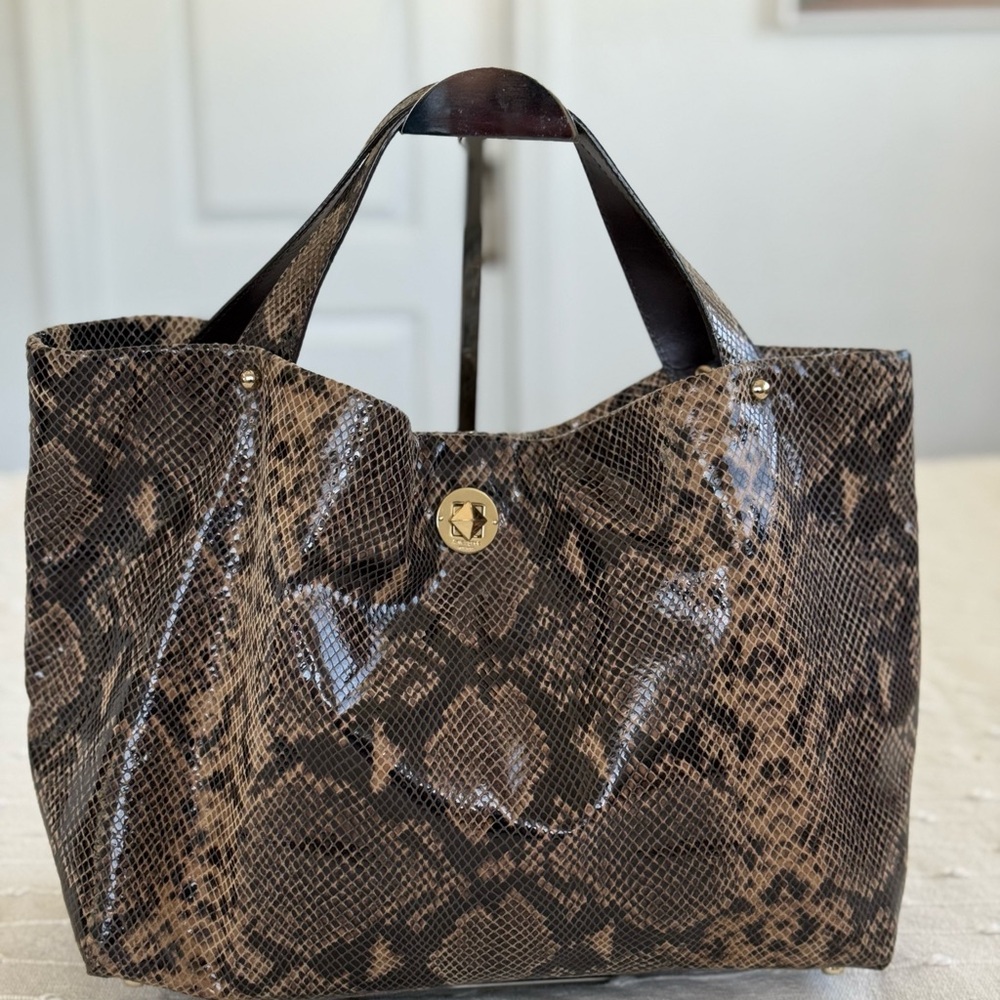 kate spade Brown and Black Snakeskin Tote